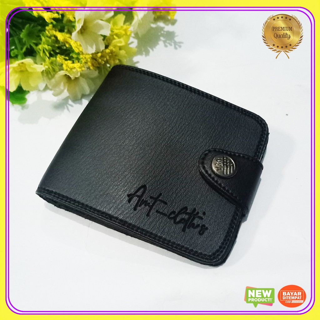 dompet pendek pria kancing original bahan sintetik terbaru premium berkualitas