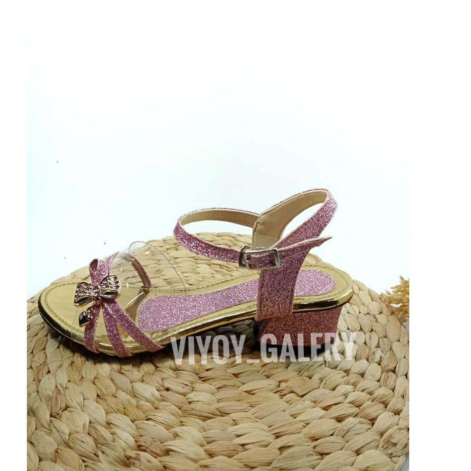 Terpercaya Sandal Anak Heels Monika Sandal Hak Tinggi Mika Bening Pita Sandal Anak Perempuan
