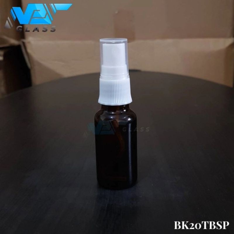 botol spray 20ml kaca amber / coklat tebal / botol serum 20ml kaca