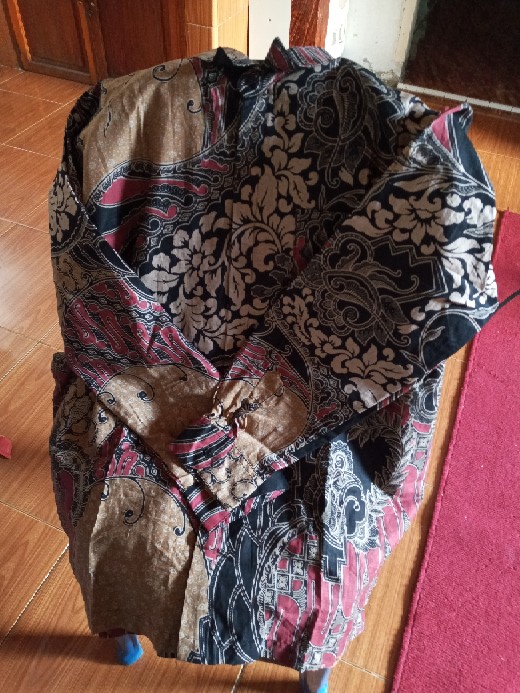 Promo Shopee Big 2.2 Sale Kemeja Batik Pria Lengan Panjang   Btik R08 Motif Black Sweet