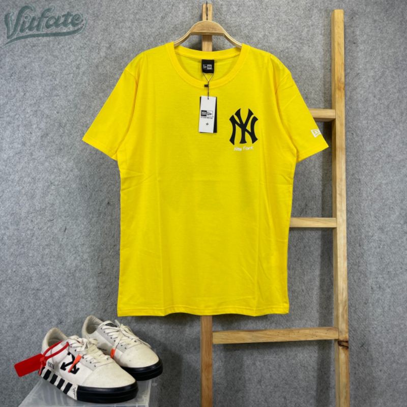 KAOS T-SHIRT NY YANKEES LOGO SMALL YELLOW AUTHENTIC PREMIUM