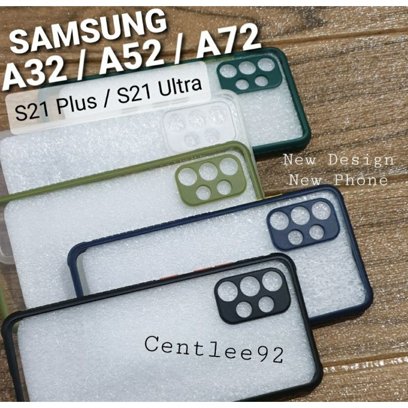 SoftCase Transparan Samsung A32 / A52S 5G / A72 2021 / S21 plus / S21 Ultra Full Protect Lens Camera