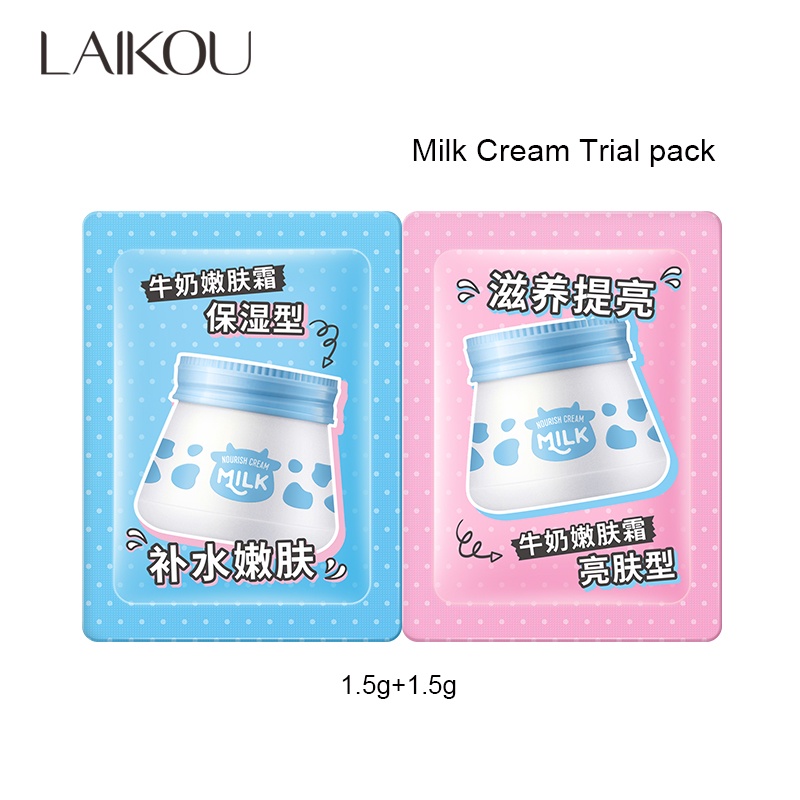 LAIKOU Milk Face Cream Mencerahkan Kulit Mengurangi Jerawat Pelembab Body Lotion