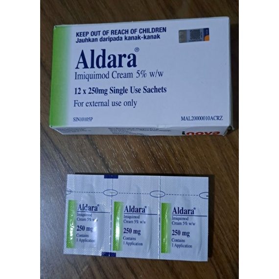 Aldara imiquimod cream 5% 3 sachet Jamin asli