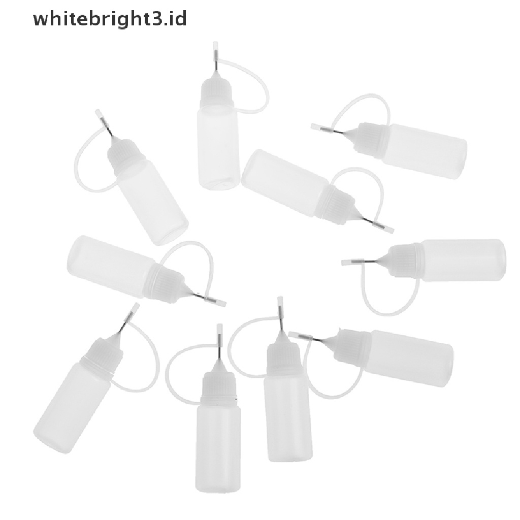 (whitebright3.id) 10pcs Botol Aplikator Lem 10ML Untuk Kerajinan Tangan DIY