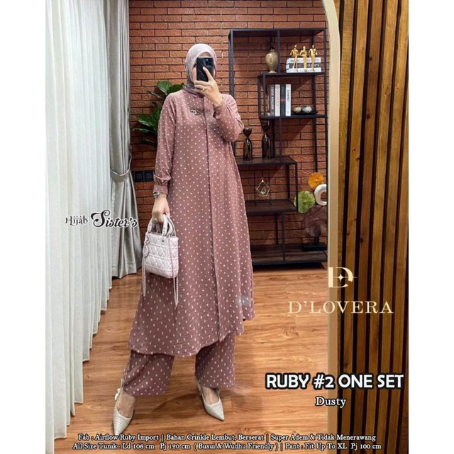 SETELAN TUNIK + KULOT POLKADOT RUBY #2 ONE SET BY HIJAB SISTER