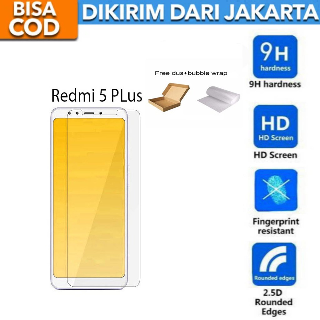 Tempered Glass Xiaomi Redmi 5 Plus Screen Protector Anti Gores