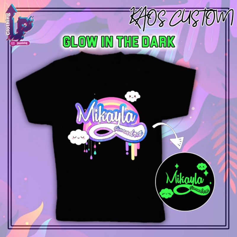 Kaos Custom ANAK Glow in the dark