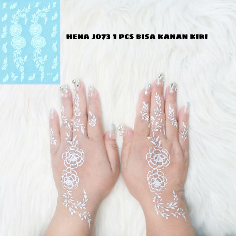 HENA PUTIH FUN / HENA KAKI / FREE GLITER MANIK DAN SAMPLE