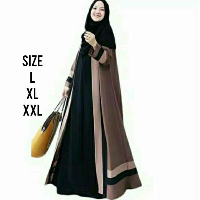 New Abaya Gamis Maxi Dress Arab Saudi Bordir Zephy Turki Umroh Dubai Turkey India Wanita Hitam Jumbo