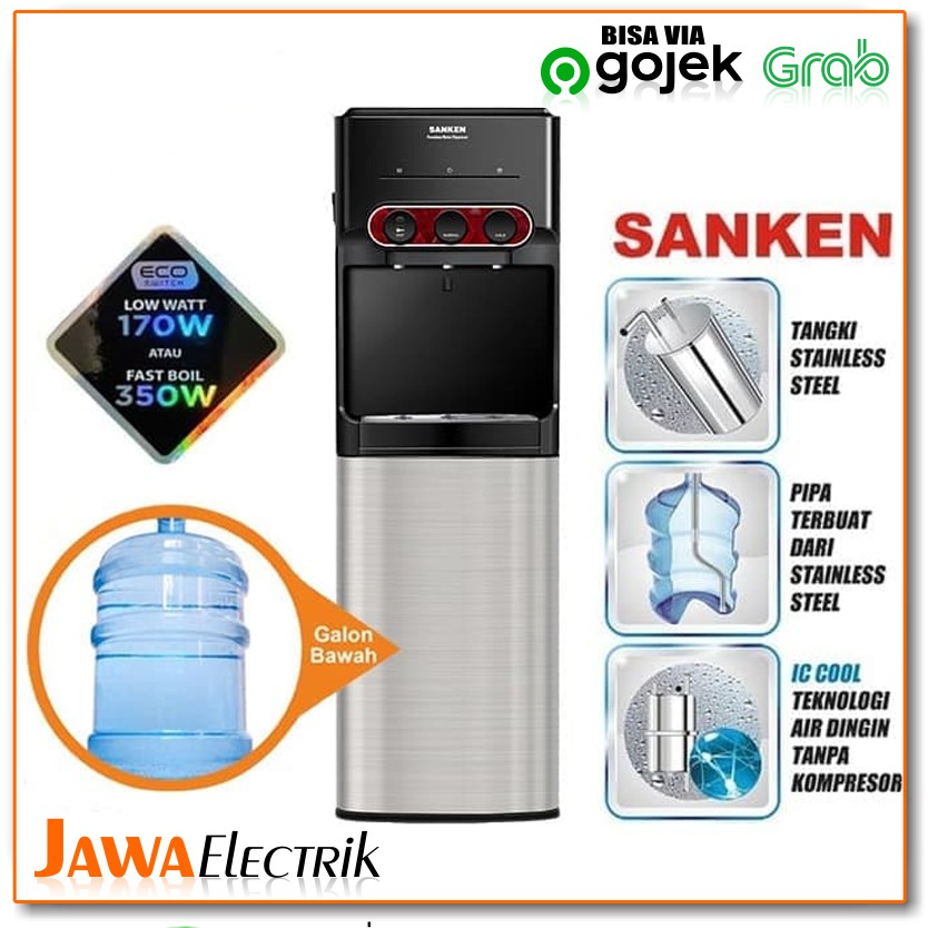 Sanken Dispenser Galon Bawah HWD 535IC 3 Kran Panas 