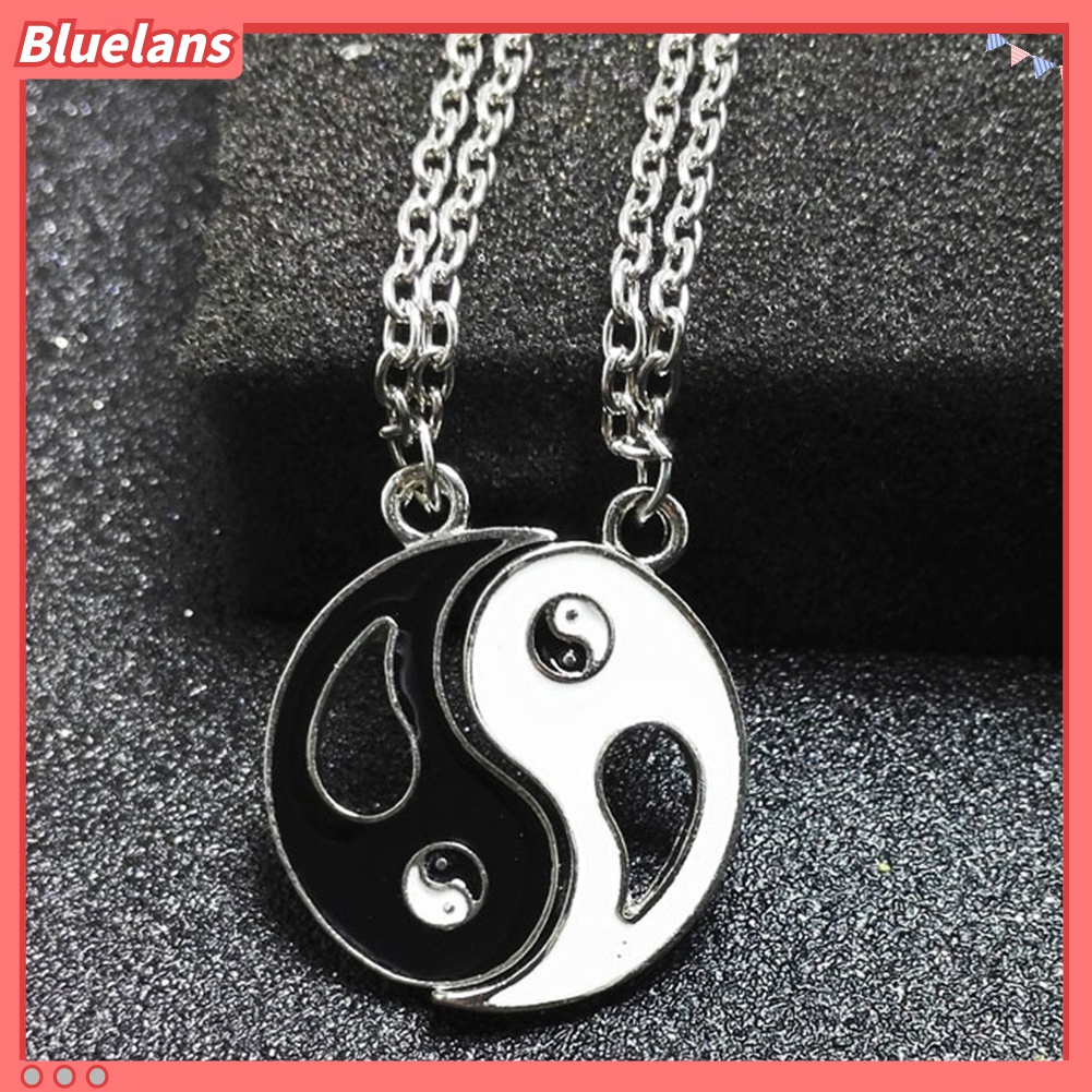 2pcs / Set Kalung Liontin Taiji Bagua Dapat Disesuaikan Untuk Unisex