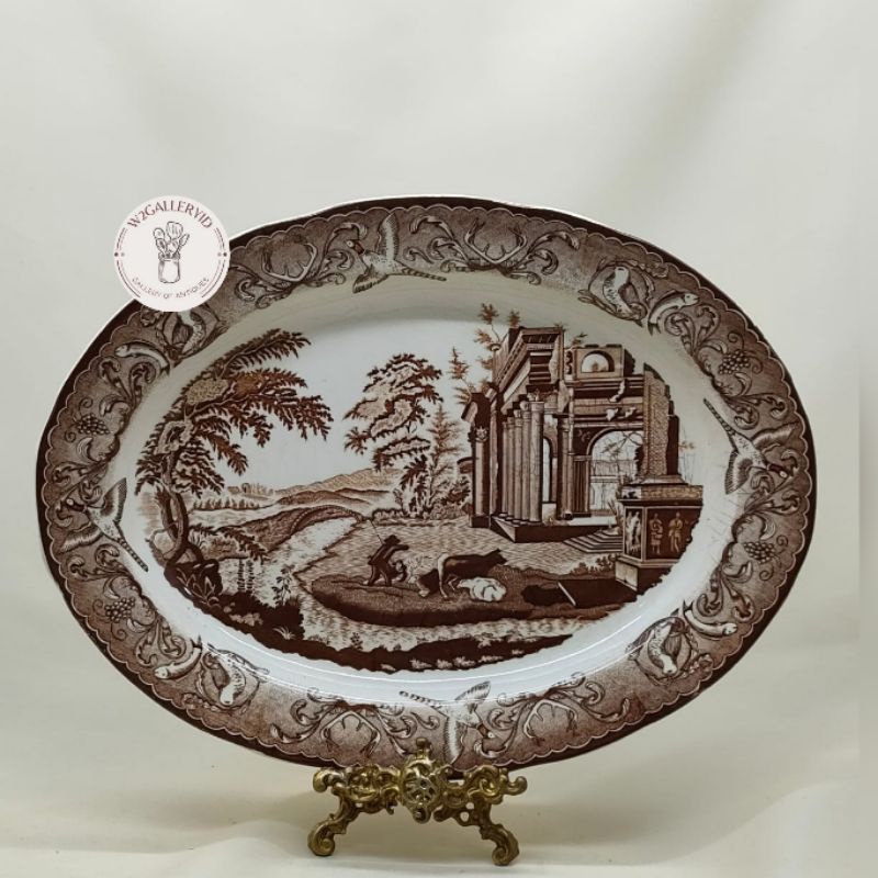 Vintage Oval Plate/oval plate ceramic/piring pajangan/piring saji oval/piring saji keramik