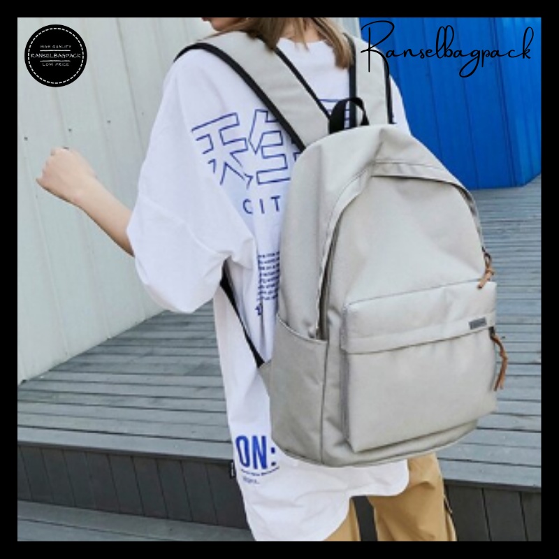 Tas Ransel Wanita - Tas Sekolah Kuliah Kerja Model Korea Terbaru Fashion Kekinian Multifungsi Backpack Punggung Bahu Traveling Baru Bagus Besar Simple Elegan Casual Perempuan Cewek