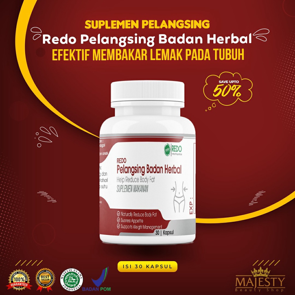 [BIG PROMO] PELANGSING TUBUH - PENGHANCUR LEMAK - SUPLEMEN PENURUN BERAT BADAN HERBAL REDO Pembakar 