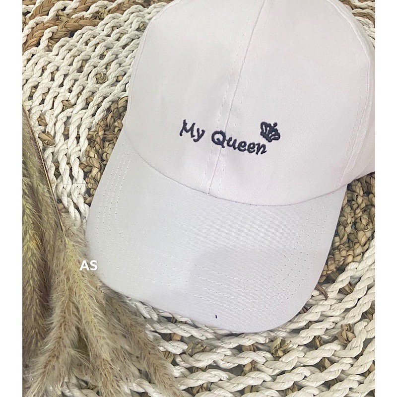 Topi Korea Bordir M - My King - My Queen Pria Wanita Hat Dewasa