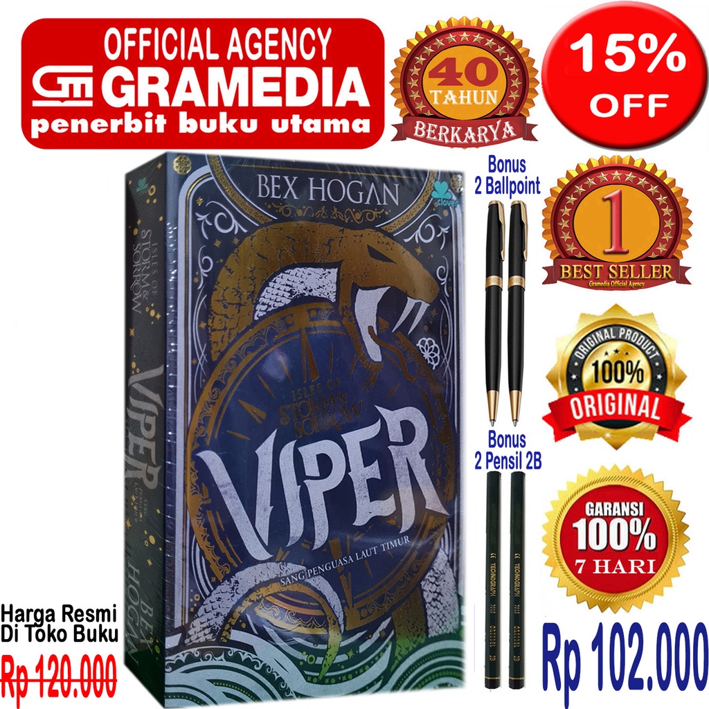 Buku Novel Viper - Bex Hogan - Sang Penguasa Laut Timur - Original & Segel
