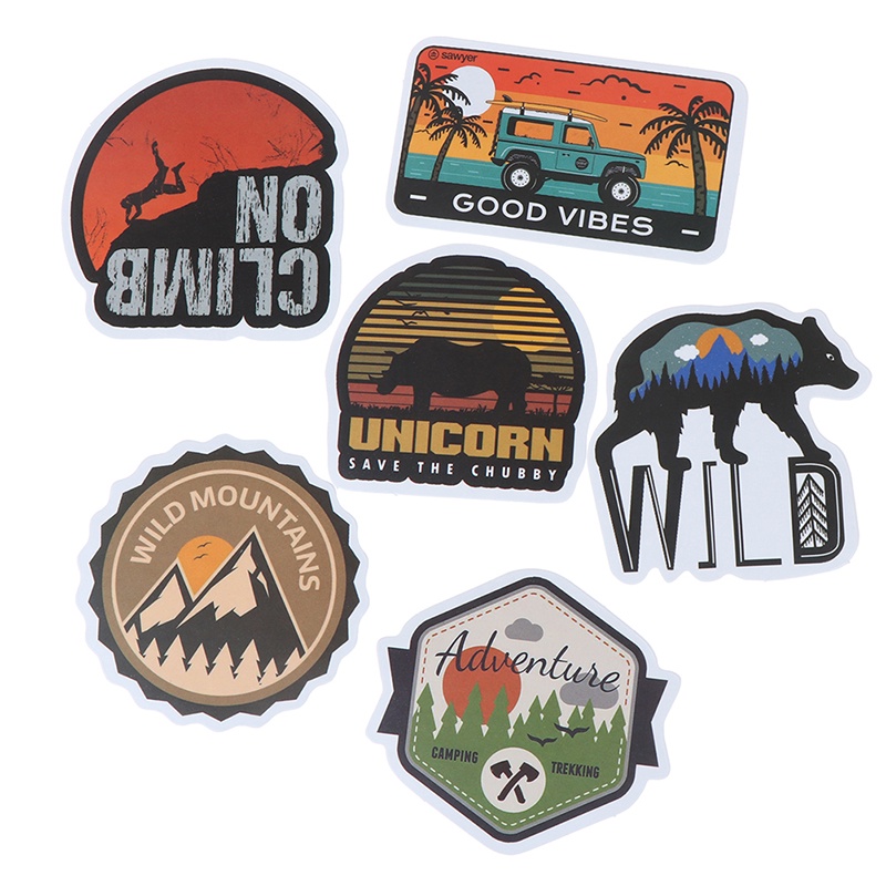 50 Pcs Stiker Landscape Untuk Camping Koper Laptop Gitar