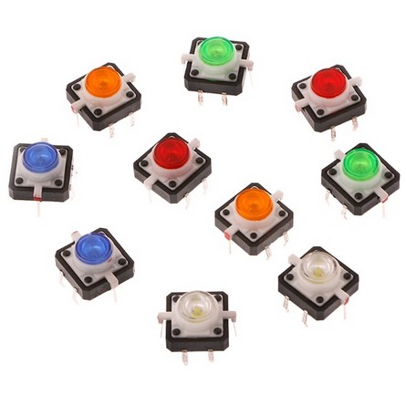 Push Button LED 4p 12x12x7.3mm switch light Momentary Tactile Tact SMT