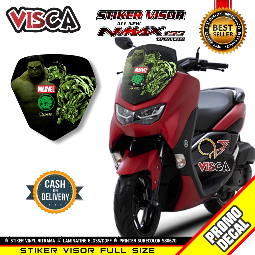 Stiker Visor Nmax Variasi 2022 Stiker Motor Nmax Stiker Visor Nmax Hulk