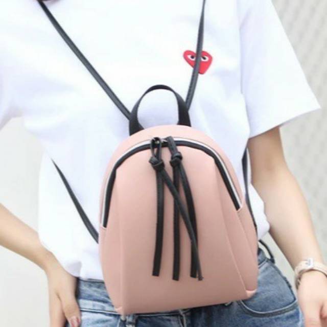 TAS RANSEL MINI WANITA MINISO BACKPACK KULIT SINTETIS MURAH SANTAI MAIN MODEL IMPORT