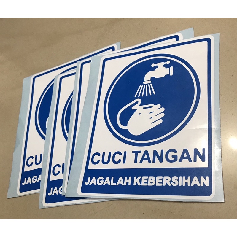 

Sticker Stiker sign petunjuk Cuci tangan jagalah kebersihan