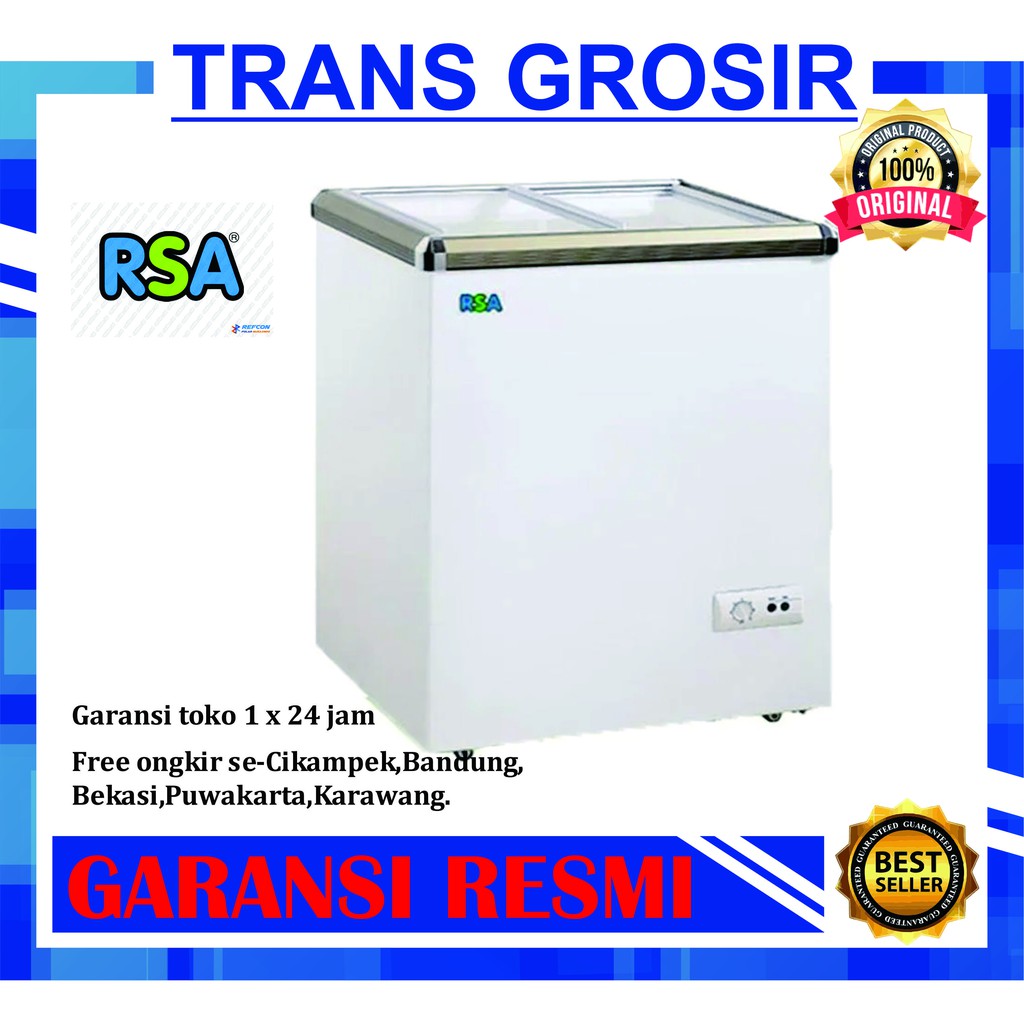 Jual CHEST FREEZER XS-110 RSA SLIDING FLAT GLASS BOX XS110 | Shopee ...