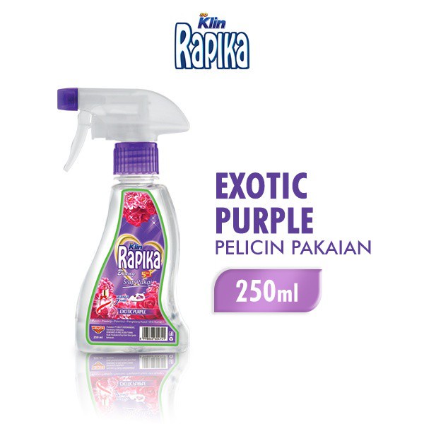 Rapika Biang Ungu Botol 250ml - Rapika Biang Exotic Purple 250ml - Pelicin Pakaian - Soklin Rapika U