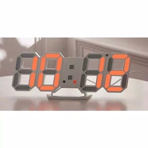 Jam Meja Dinding Digital 3D LED Clock Bentuk Angka Modern Minimalis