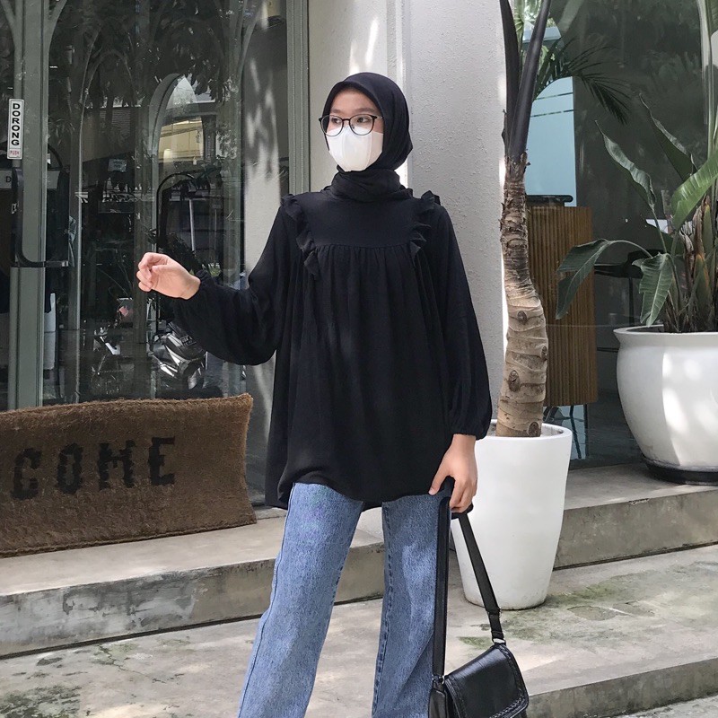 BIANCA BLOUSE / ATASAN WANITA by Mia Amanda-BLACK