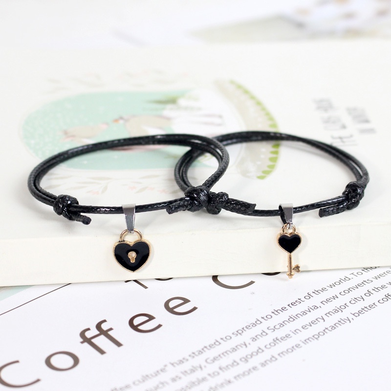 【Ready stock】Gelang couple pasangan simple murah kunci dan gembok Liontin Kasual sederhana fashion murah COD