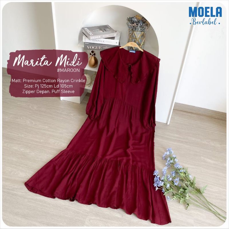 MARITA DRESS MIDI CRINKLE AIRFLOW || MIDI DRESS WANITA TERBARU || BEST SELLER || IZDIHAAR OLSHOOP5