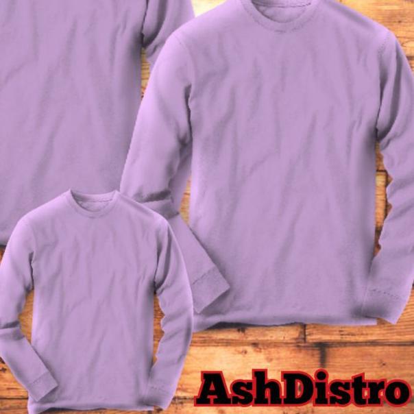 ♙ Kaos polos lengan panjang ayah ibu anak / t shirt cotton combed 30s ►