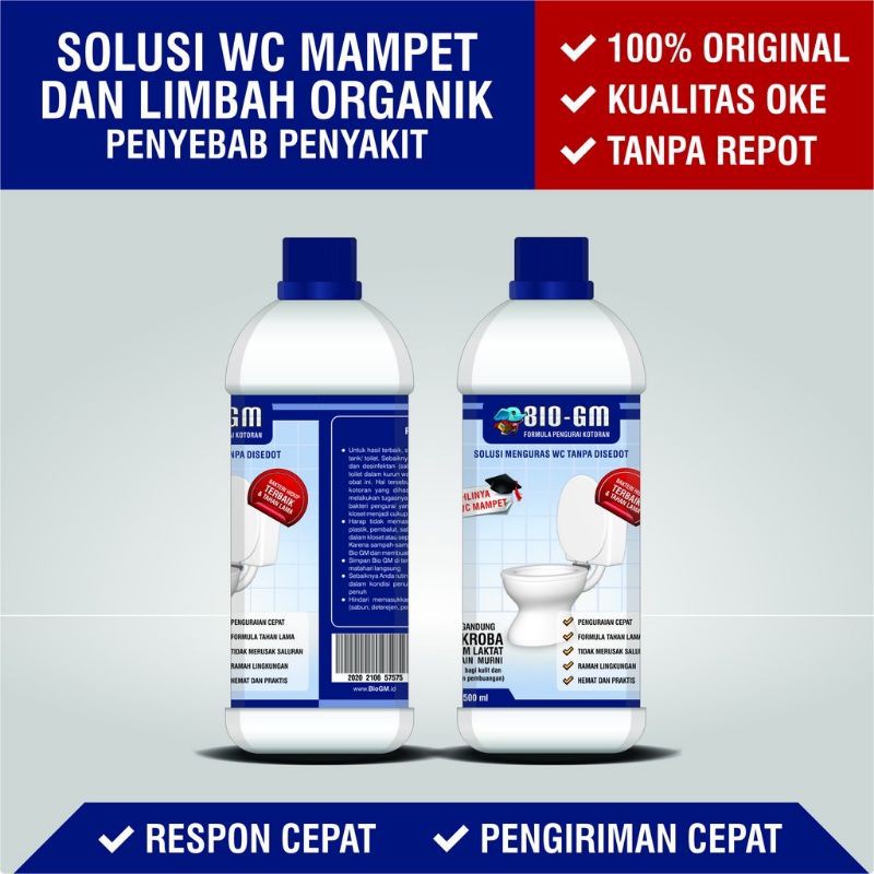 Pembersih Saluran WC Kloset BIO-GM Anti Sumbat Anti Mampet ORGANIK