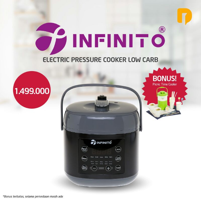 READY Presto elektrik serbaguna low carbo INFINITO electric pressure cooker low carbo/rice cooker 6L