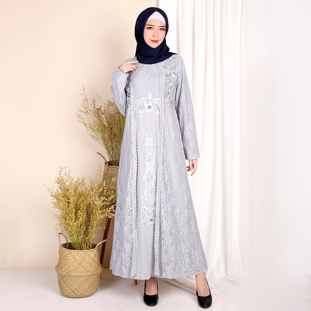 Model Baju Gamis Renda Brokat Import Cantik Terbaru Bagus Grosir Murah DS1905