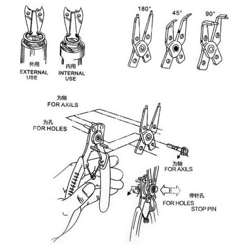 Tang SPI Circlip Multifungsi - MK3580 - set 4pcs