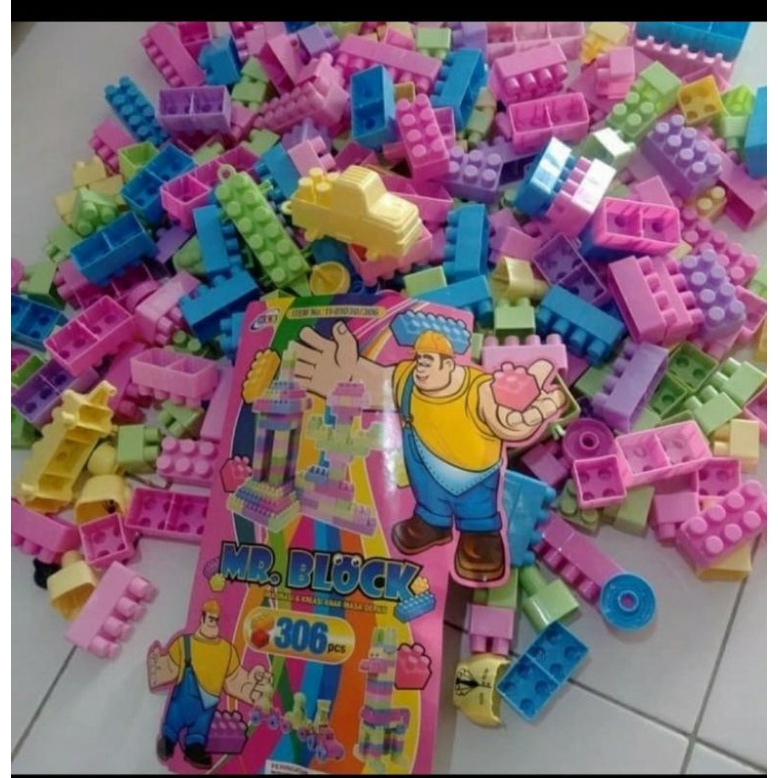 mainan lego bocks mr blocks isi 306 - mainan blocks besar