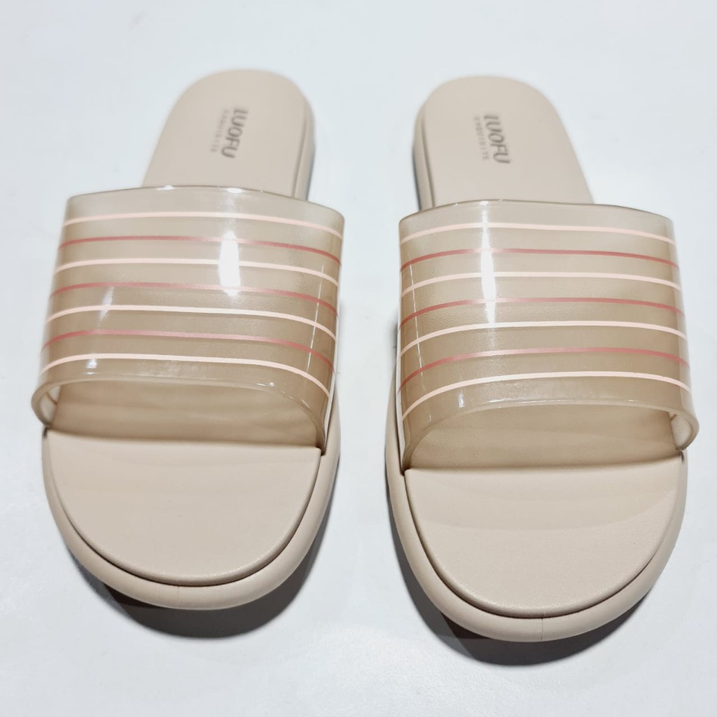 LUOFU ORIGINAL jelly sandal karet empuk murah wanita slide slop cewek import F2314E03S