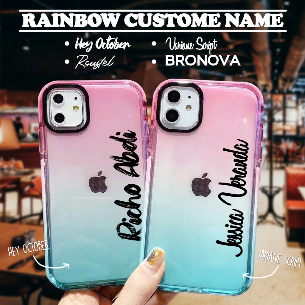 Custom Nama Rainbow case iphone 6 6s 7 8 6 plus 6s plus 7 plus 8 plus X Xs Xr Xs Max 11 Pro Max 12 pro max 13 pro max 13 pro