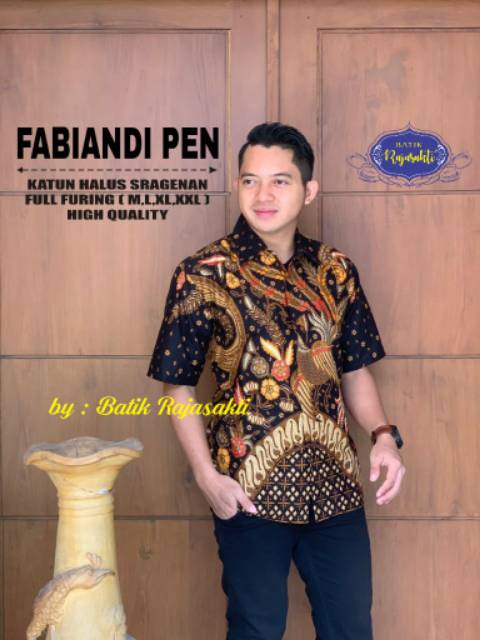 Batik Solo FABIANDI COLET Kemeja Pria Katun Cabut Full Furing