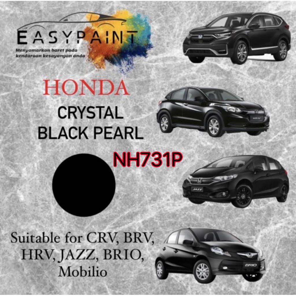 Cat Oles Penghilang Baret Mobil Crystal Black Pearl - Honda Jazz, CRV, HRV, BRV, Brio NH731P Hitam