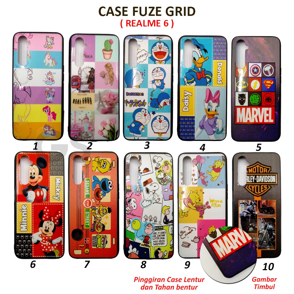 Casing OPPO A5 A9 2020 A92S F11 K5 6 Case Fuze Glass Grid Hardcase Tpu