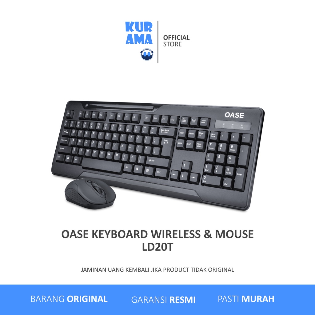 KEYBOARD WIRELESS DAN MOUSE/ KEYBOARD WIRELESS KOMPUTER OASE 100% ORIGINAL