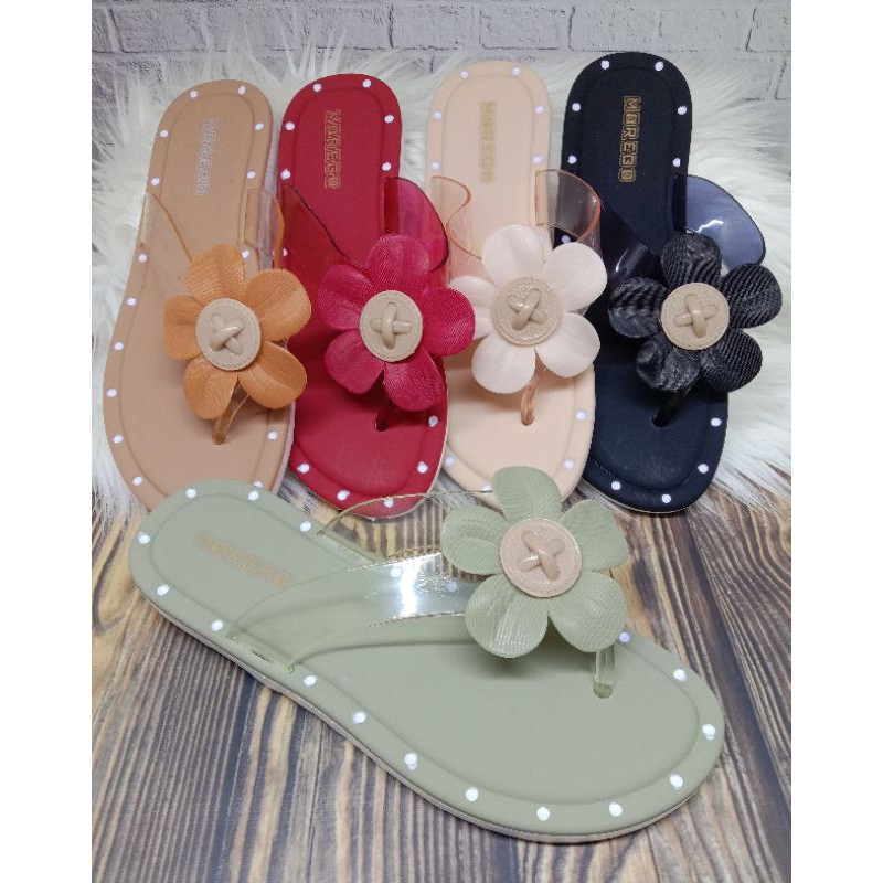 Sandal karet jelly wanita MOREGO - HX9088 (japit kancing)