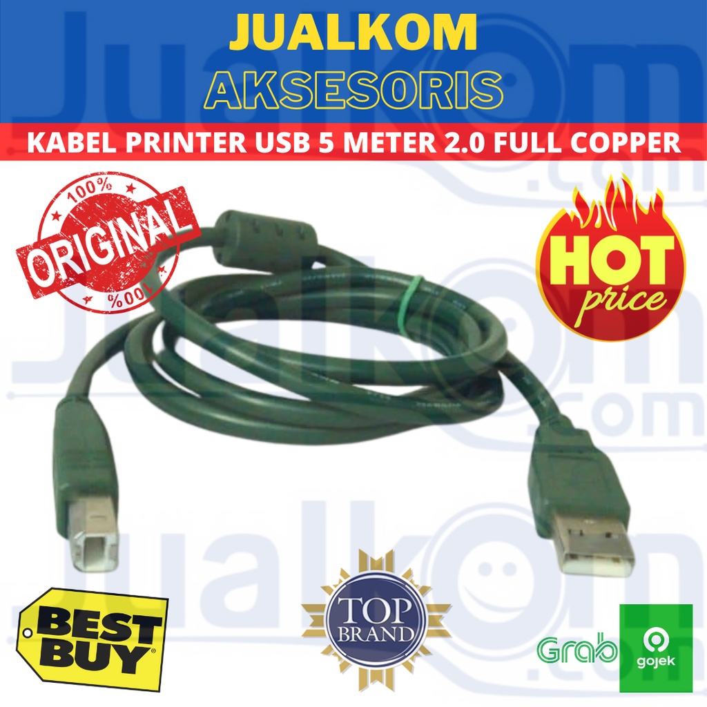 KABEL PRINTER USB 5 METER 2.0 FULL COPPER