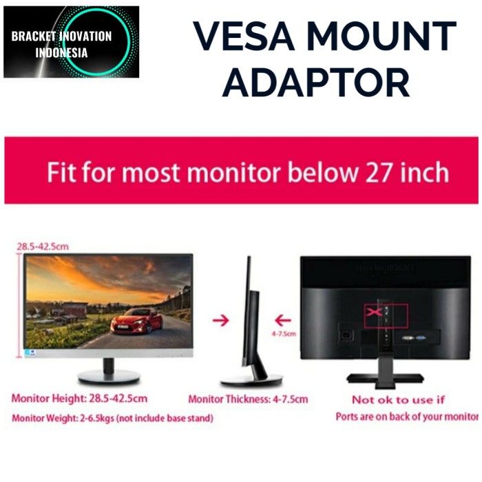 bracket monitor tanpa lubang/vesa extender adaptor North bayou