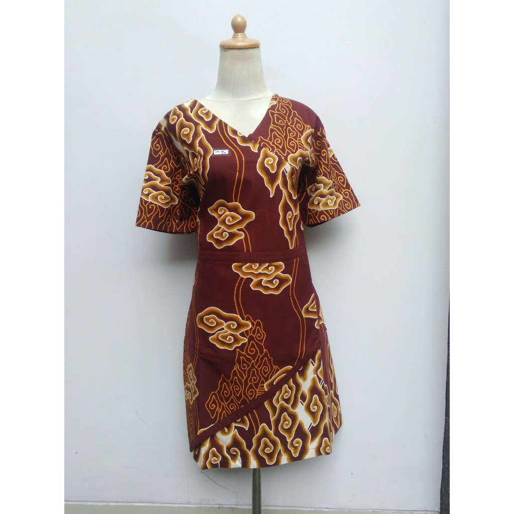 Batik Cap Dress Wanita Motif Mega Mendung