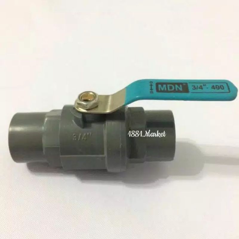 KERAN STOP KRAN 3/4&quot; PVC BALLVALVE GAGANG BESI 3/4 INCI