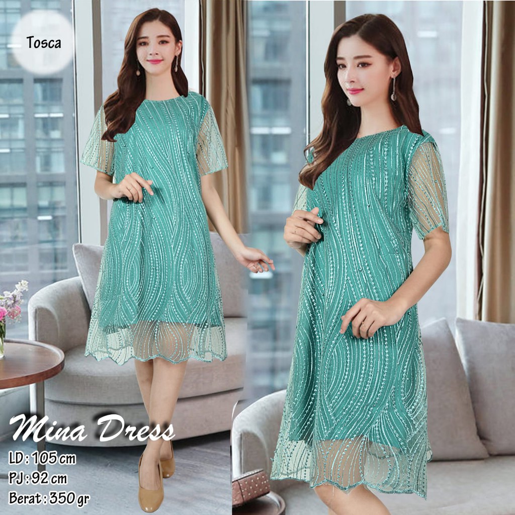 Mina Dress Tille Glitter Mutiara